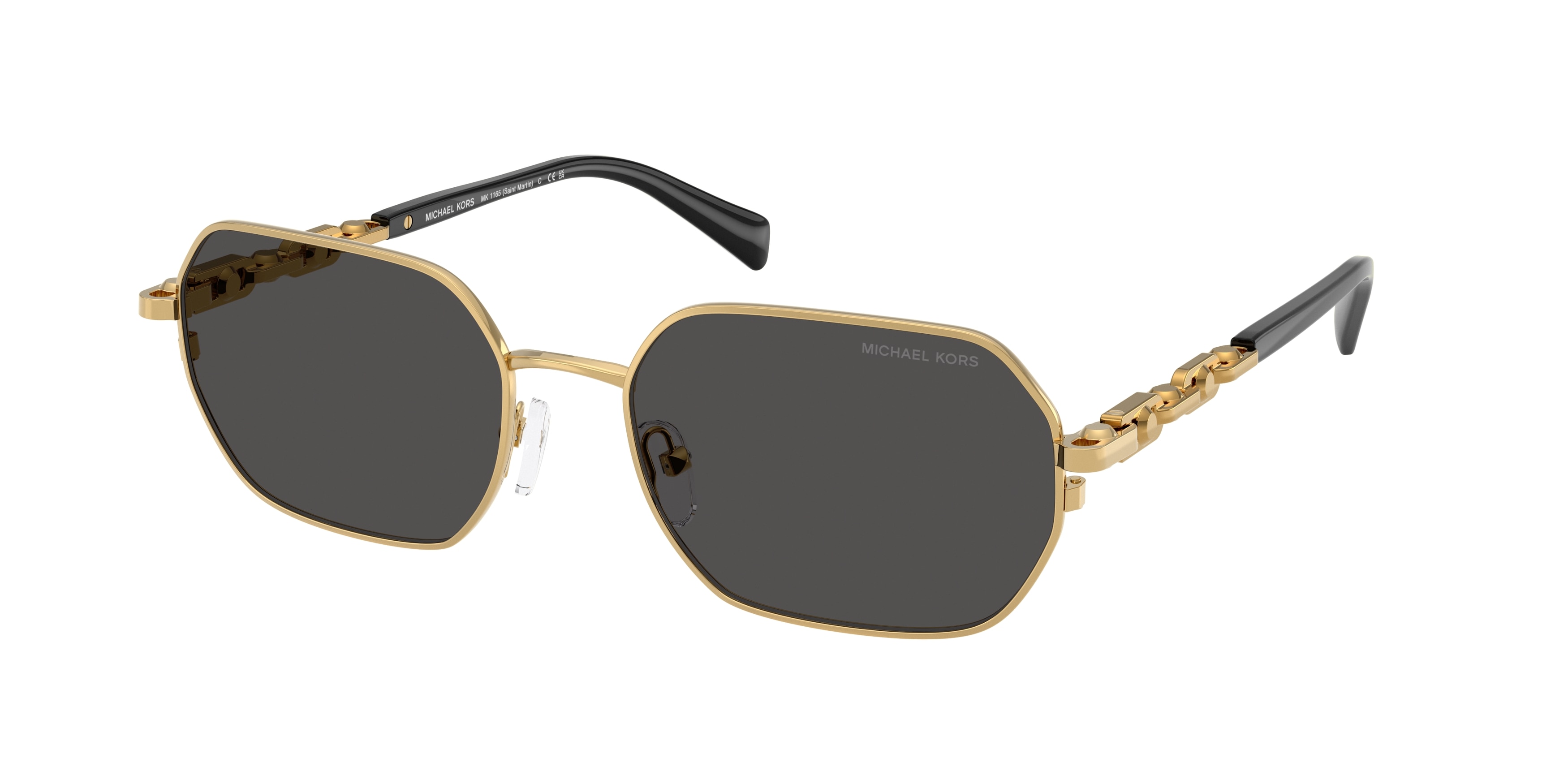 Michael Kors Unisex MK1165 Saint Martin 189687 Aurinkolasit Metallo Oro Grigio Geometrica Normale-image